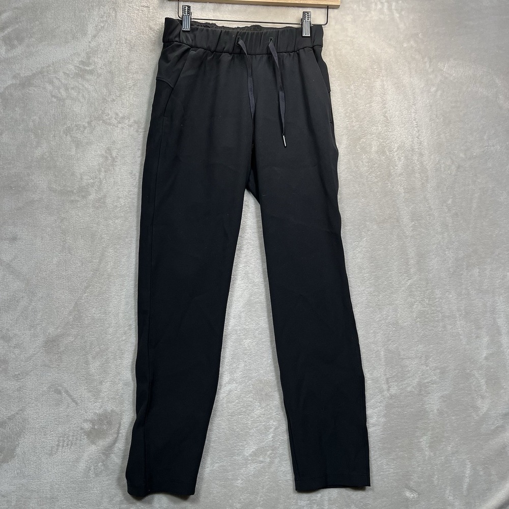 lululemon On the Fly Women's Black Woven Pants Size 2 Drawstring Pockets